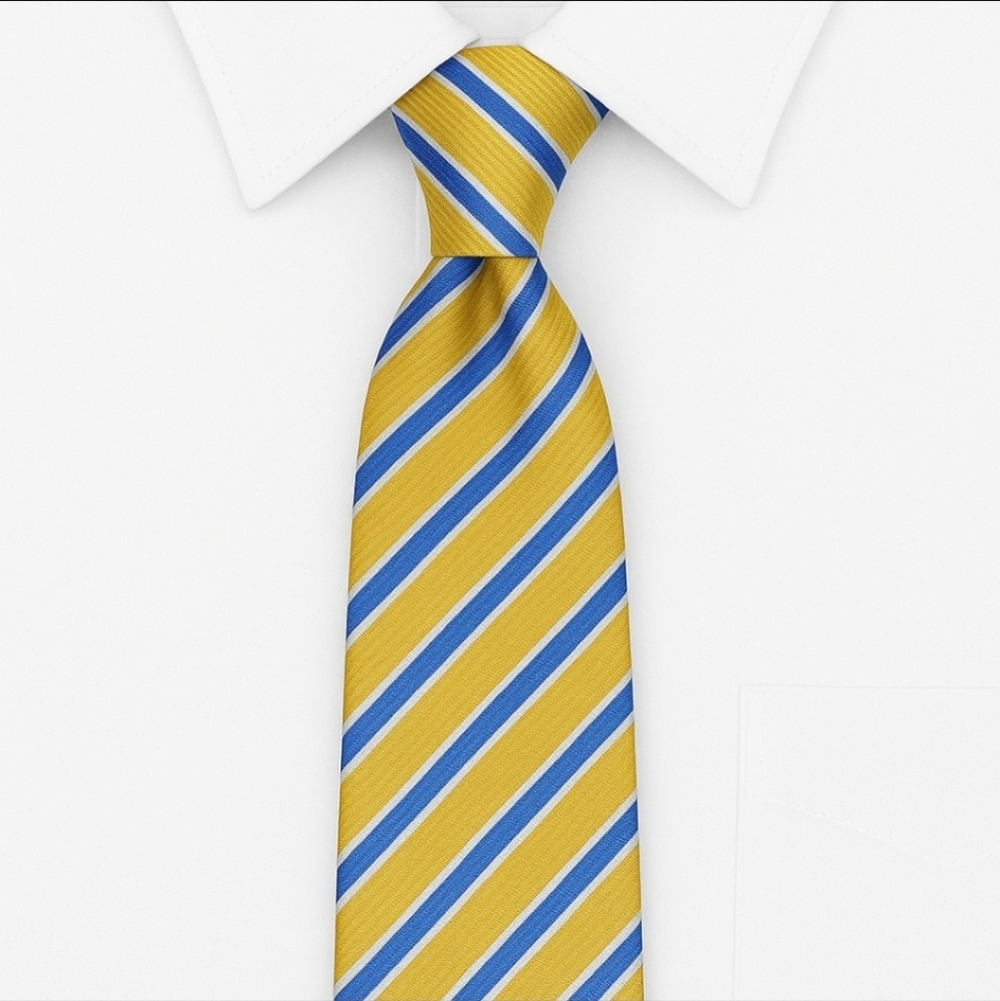 Brooks Brothers Makers & Merchants Yellow Blue Striped Silk Tie